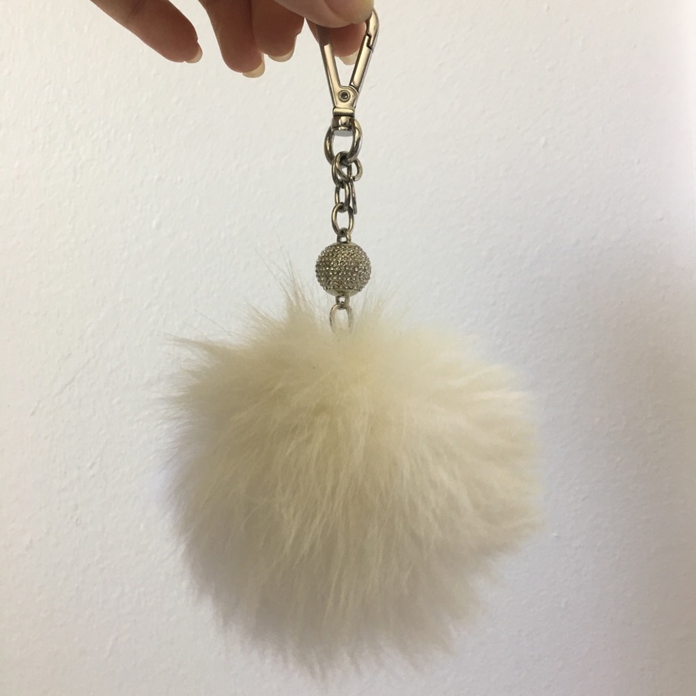 AUTHENTIC Fur Michael Kors Puff Keychain